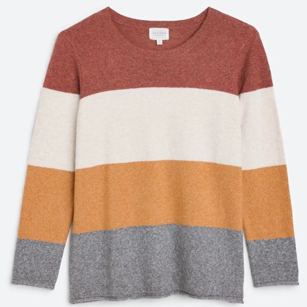 Pinque Stitch Fix Exclusive |NWT Size XL Rust Stone Combo Gina Crew Neck Sweater